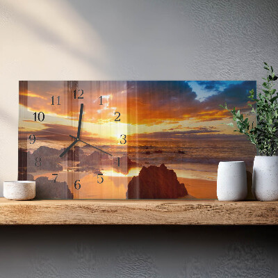 Skleněné hodiny horizontální Západ slunce