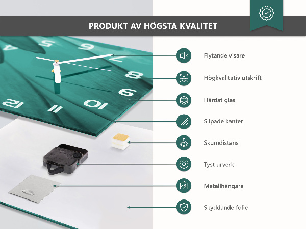 Skleněné hodiny horizontální Lesní plody