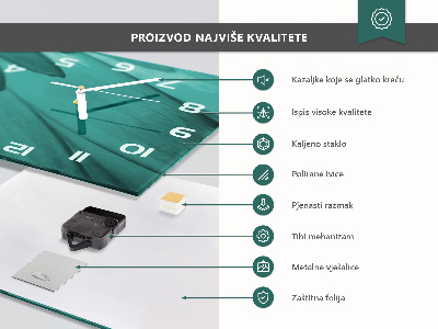 Skleněné hodiny horizontální Pampeliška
