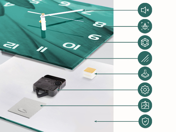 Skleněné hodiny horizontální Zenové kameny