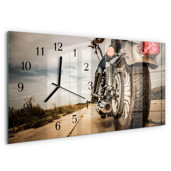 Skleněné hodiny horizontální Motorka