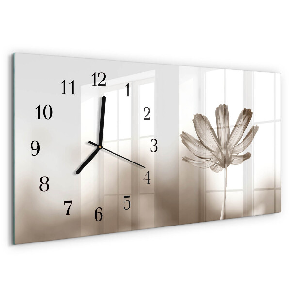 Skleněné hodiny horizontální Květ